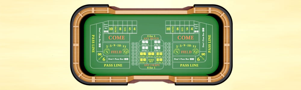 overhead view of a Craps table